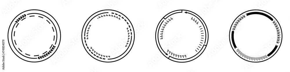 Poster dial vector icon set. technological cyber gears vector. concept symbols of circular equalizer. set o