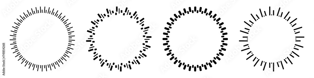Poster dial vector icon set. technological gears vector. concept symbols of circular equalizer. set of cloc