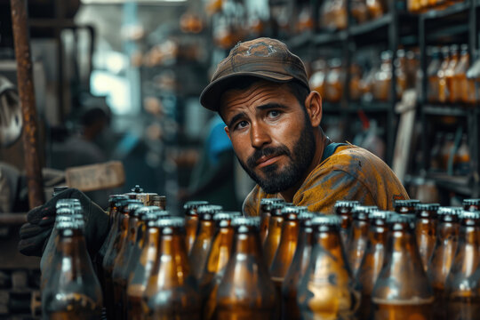 Fabrica de cerveza artesanal elaborando cerveza de manera artesanal 