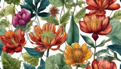 Vibrant Botanical Illustrations Showcasing Exquisite Rare Plants