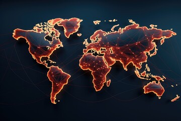 global map crisscrossed with lines representing intricate dance delivering goods across the world.