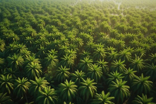 lush and prosperous Arabic date palm farm