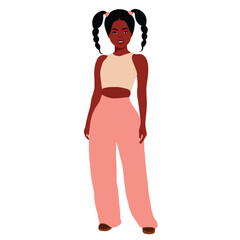 Young stylish black woman in elegant style vector