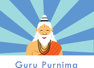 vector Illustration for Guru Purnima Celebration