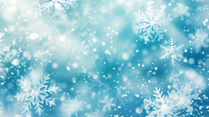 Naklejka na ściany i meble Magical Ambiance of Falling Snowflakes in Pastel 
