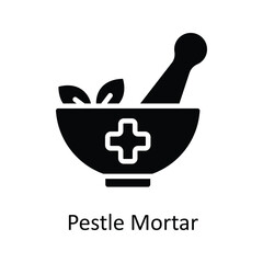 Pestle Mortar vector solid icon style illustration. EPS 10 File stock illustration