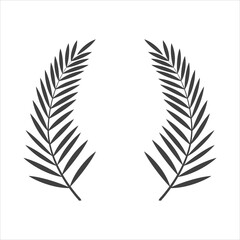 Palm leaves icon. Easter symbol. The art of minimalism. - obrazy, fototapety, plakaty