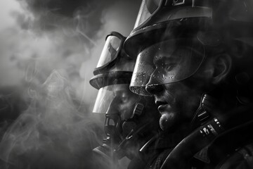 firefighters in fire incident International Firefighters Day Firefighter Appreciation Community Heroes black and white