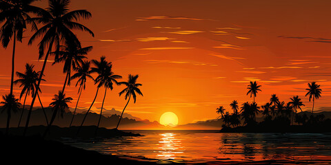 Palms noticed at sunset, as if playing in a dance with the last rays of the
