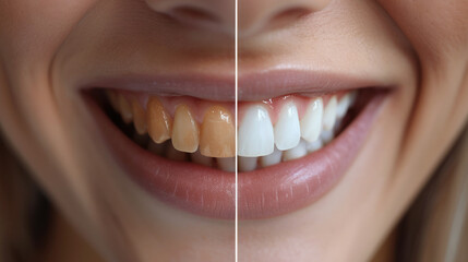 Teeth after professional cleaning in dentistry.