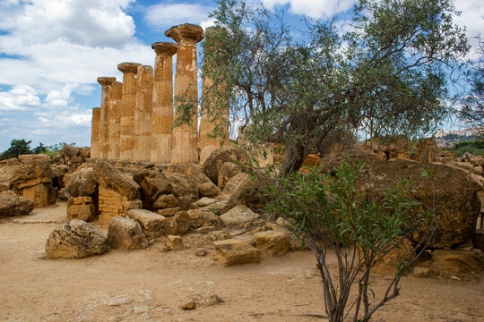 Ruinas de Akragas, Agrigento, Sicilia, Templo de Eracle o Hercules