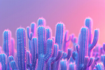 cactus, neon cactus, cyberpunk cactus, cactus in the desert, Vibrant desert cacti illuminated in a neon glow, cactus in the dark