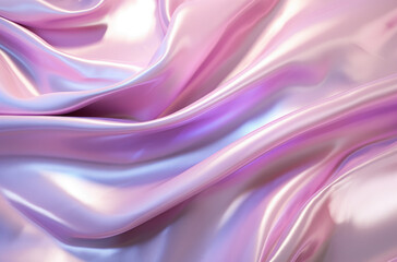 Blue holographic iridescent fabric cloth wave folds texture backdrop wallpaper. Abstract creative background