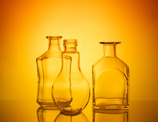 Artistic depiction of glassware arrangement on mesmerizing gradient background