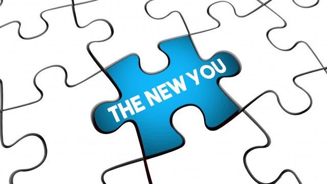 The New You Replacing Old Self Improvement Better Life Puzzle Pieces 3d Animation