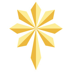 Golden star vector icon