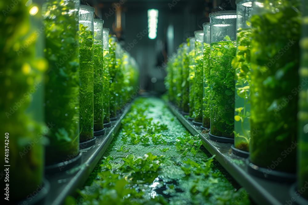Poster visionaries in algae biofuel technology, developing efficient systems to convert algae into renewabl
