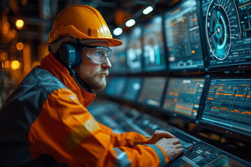 Engineers designing advanced wind-solar hybrid systems, combining the strengths of both technologies for enhanced energy production. Concept of integrated renewable energy solutions. Generative Ai.