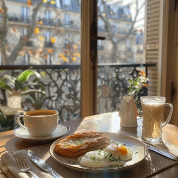 desayuno parisino en una terraza en Par&iacute;s