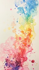 Abstract watercolor background with colorful splashes and lines