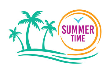 Fototapeta na wymiar Summer time logo template - high definition image