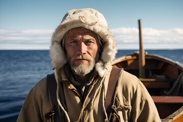 Portrait eines nordischen Fischers - obrazy, fototapety, plakaty