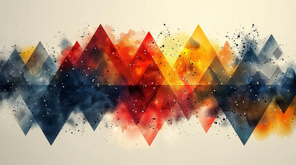 Mesmerizing watercolor diamonds in a colorful abstract. - obrazy, fototapety, plakaty