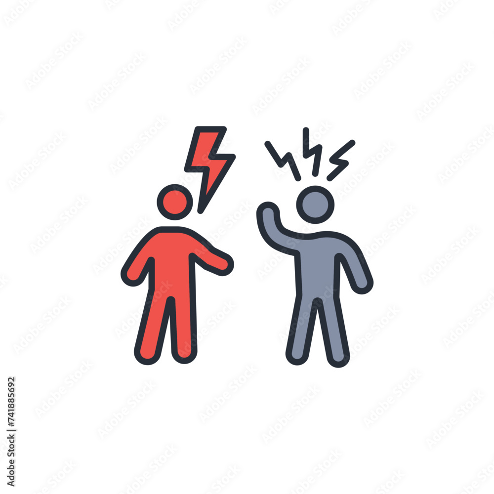 Poster conflict resolutionicon. vector.editable stroke.linear style sign for use web design,logo.symbol ill