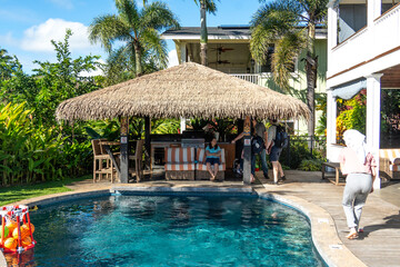 a family together in Hawaii  