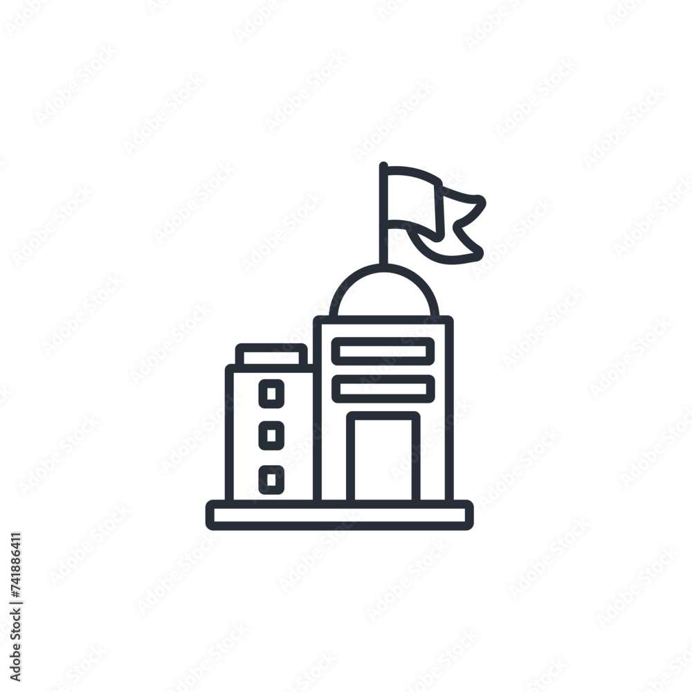 Poster embassy icon. vector.editable stroke.linear style sign for use web design,logo.symbol illustration.