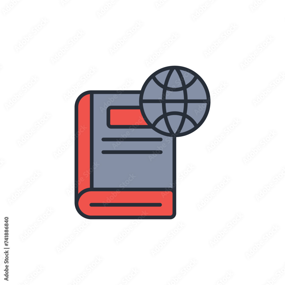 Poster international relations icon. vector.editable stroke.linear style sign for use web design,logo.symbo