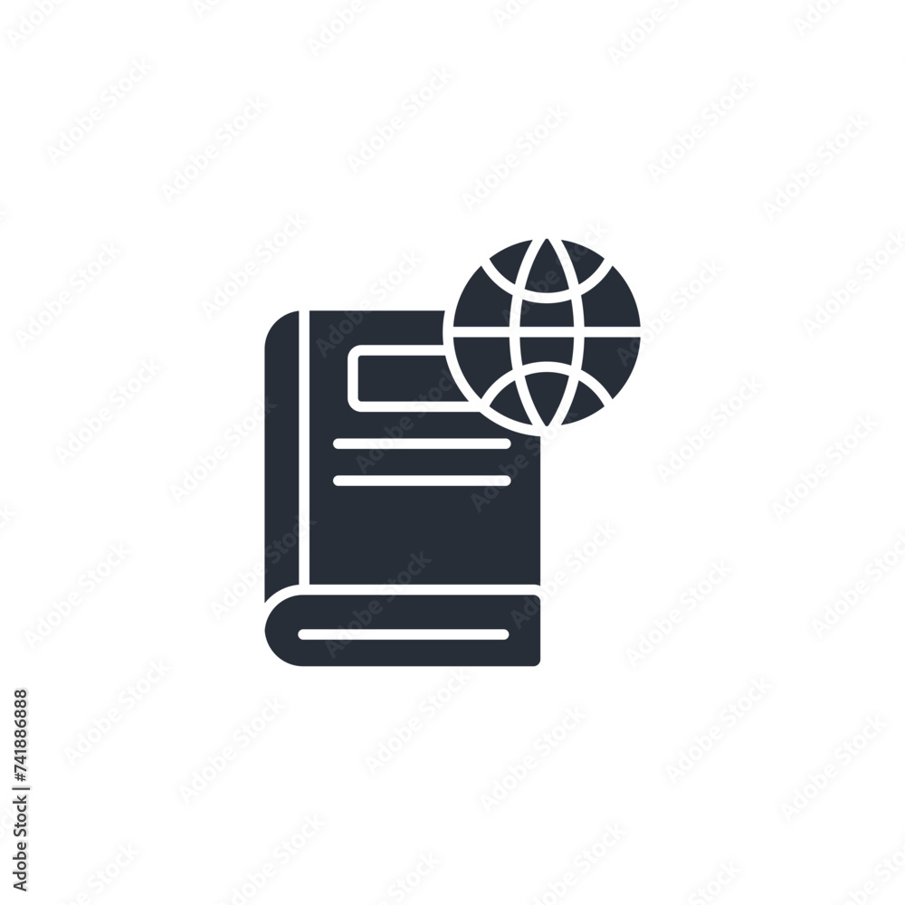 Poster international relations icon. vector.editable stroke.linear style sign for use web design,logo.symbo