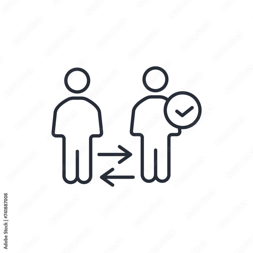 Poster mutual respect icon. vector.editable stroke.linear style sign for use web design,logo.symbol illustr