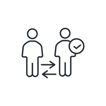 Mutual respect icon. vector.Editable stroke.linear style sign for use web design,logo.Symbol illustration.