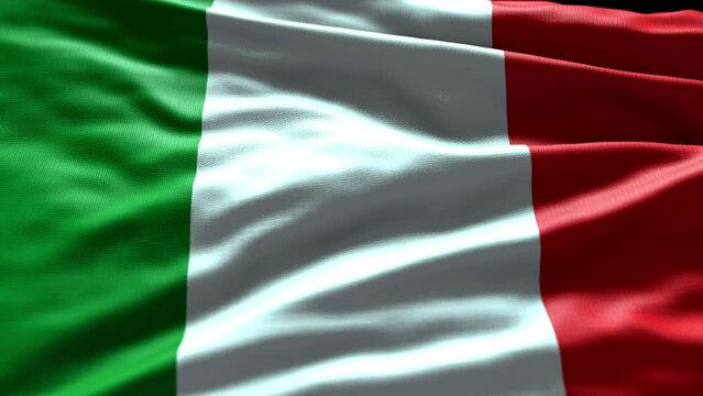 Italian flag Majesty: Realistic Flag Fluttering in the Breeze