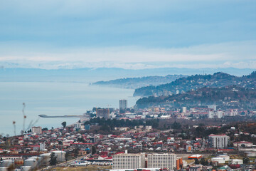 Obraz premium view of Batumi Georgia, Black Sea, Makhinjauri, Botanical Garden and Kobuleti