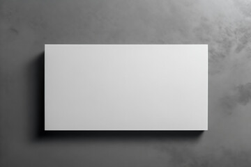 Blank white business card on gray background. Mockup card.