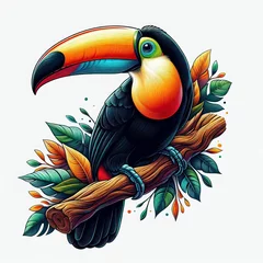 Foto op Aluminium a coloured toucan on a branch © DanieleBennati