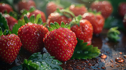 Close-up of a large ripe strawberry