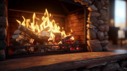 fireplace,Fireplace with Burning Logs
