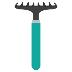 Colored gardening rake icon Vector
