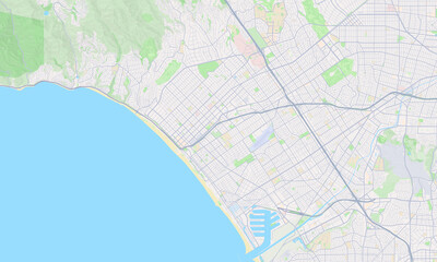 Fototapeta na wymiar Santa Monica California Map, Detailed Map of Santa Monica California