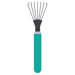 Colored gardening rake icon Vector