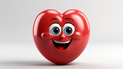 3d render of a red laughing heart. Generative AI