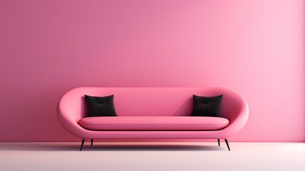 Pink Couch in a Pink Room
