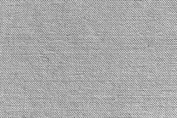 White fabric background. Grey canvas texture. Bright textile material background. Gray fiber pattern. Checkered textile texture. Canvas lines backdrop.