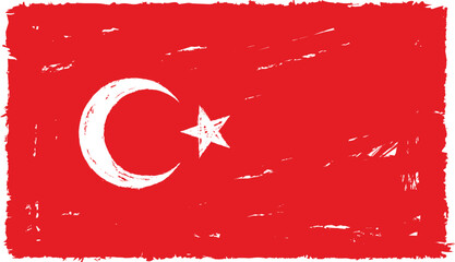 Turkey flag in draft style