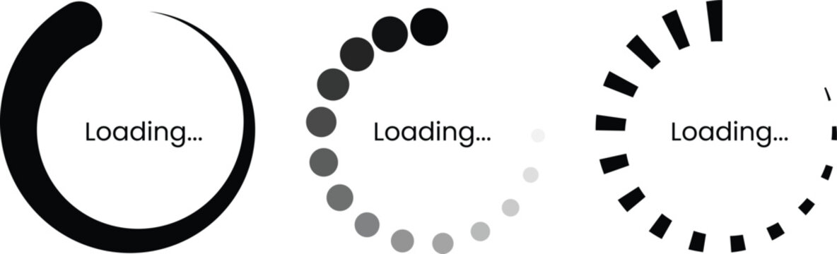 Load bar collection. loading icons on white background.