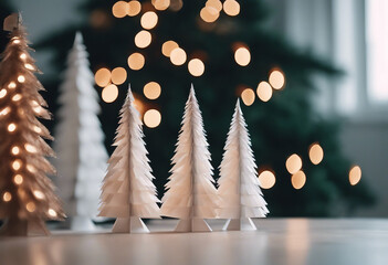 Scandinavian christmas paper xmas trees Modern christmas decoration minimalist and plastic free
