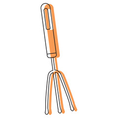 Colored gardening rake icon Vector